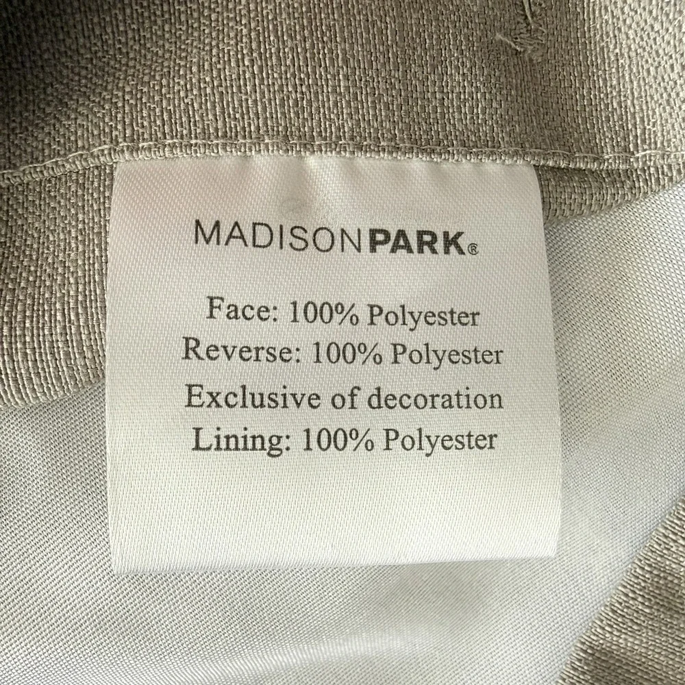 Madison Park Euro Shams Gray With White Embroidered Trim 28 x 28 Set Of 2